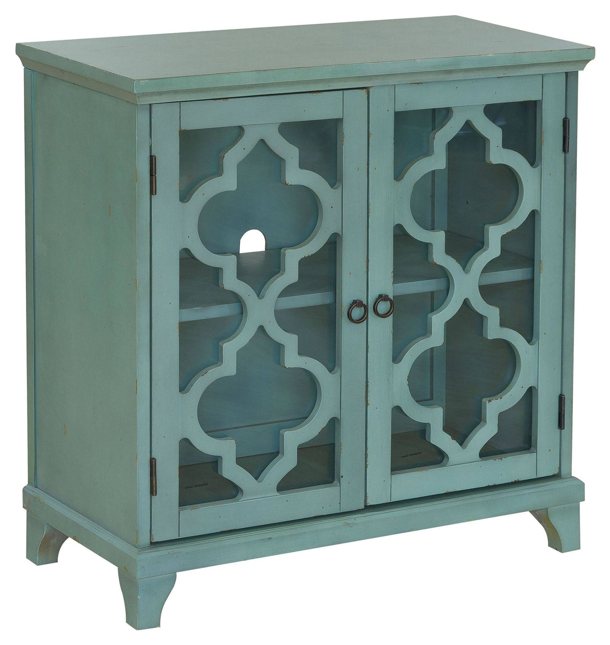 Blue Two Door Wood Chest O985