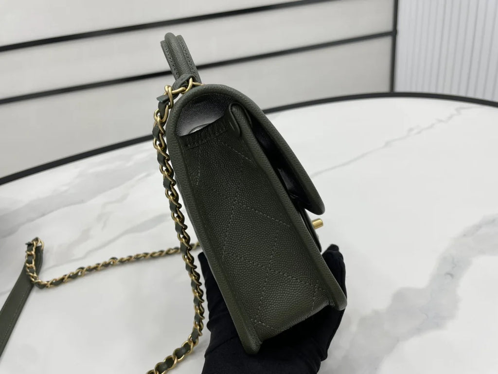 Dark Green Flap Bag Q903