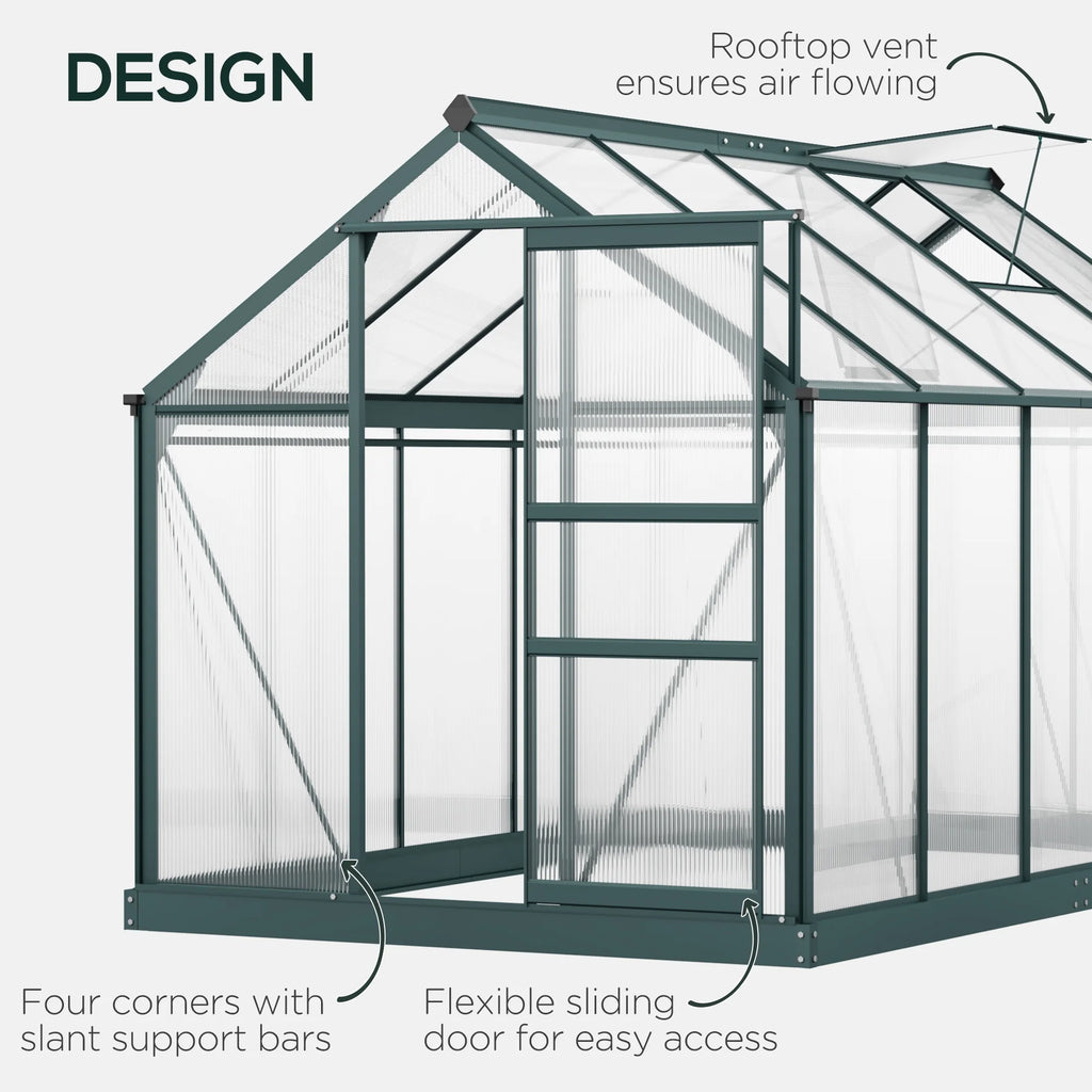 6' x 10' x 7' Polycarbonate Walk-in Greenhouse W351936
