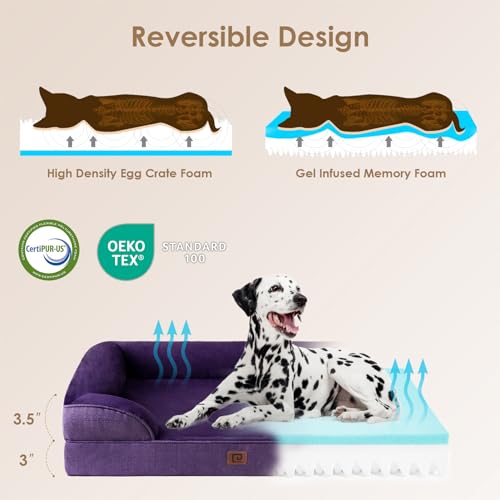 Grey Waterproof Memory Foam Large Dog Bed with Washable Removable Cover F31148