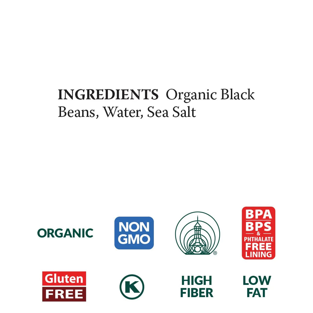 Organic Refried Black Beans 16 oz Cans Pack of 12 W3220