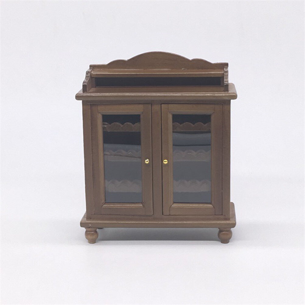Mini Wooden Wine Cabinet Model (Walnut Color) S4252