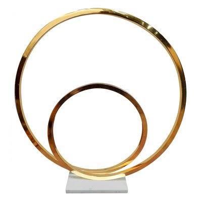 Metal Sculpture Marble Base V5719