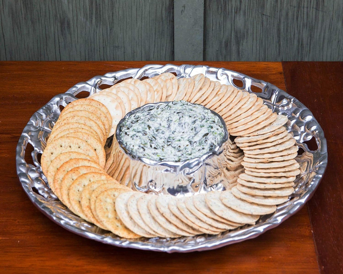 Metal Grape Chip and Dip Platter, 14 inch Diameter O16099