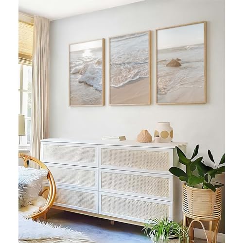 Beach Wall Art Canvas Prints Unframed 12x16 Inch Set of 3 D2170