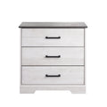 3 Drawer Washed White Wood Nightstand J6401