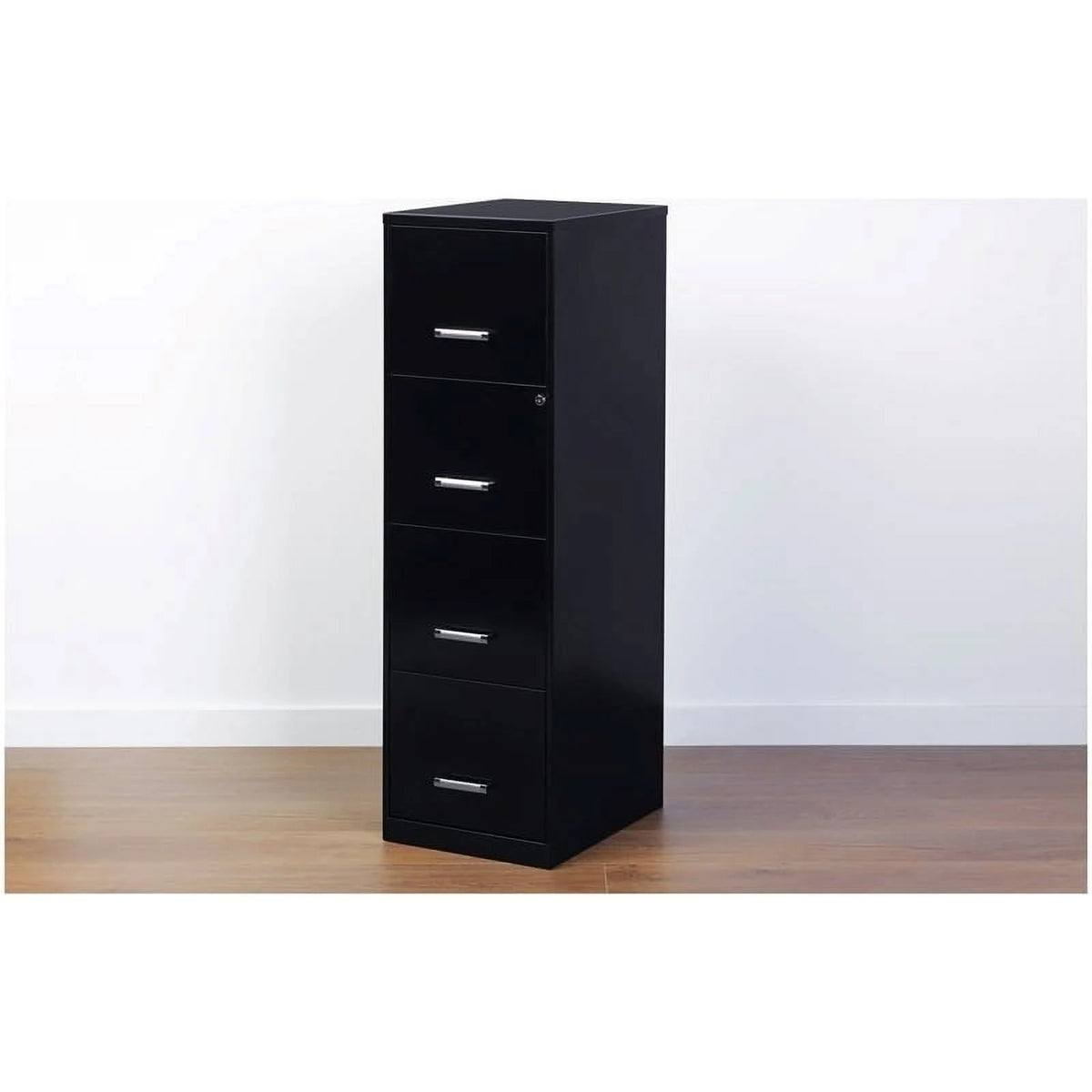 18" 4 Drawer Metal Letter File Cabinet in Black X1543