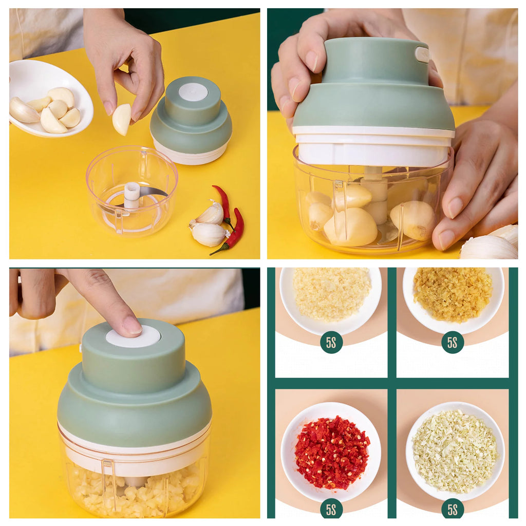 Electric Chopper Salad Mincer Cutter USB Wireless E39673
