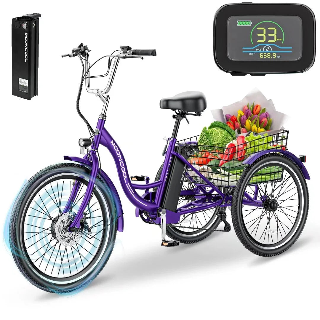 24'' 3 Wheel Electric Tricycle 500W 7-Speed K50324