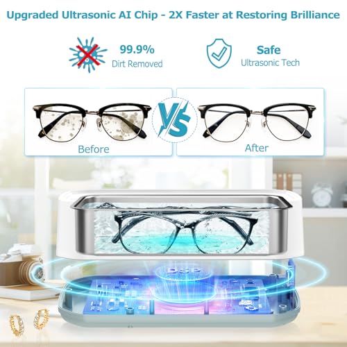 49kHz Ultrasonic Jewelry Cleaner, 22 oz Stainless Steel Tank X4031