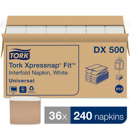 White 1-Ply Interfold Dispenser Napkins X888262
