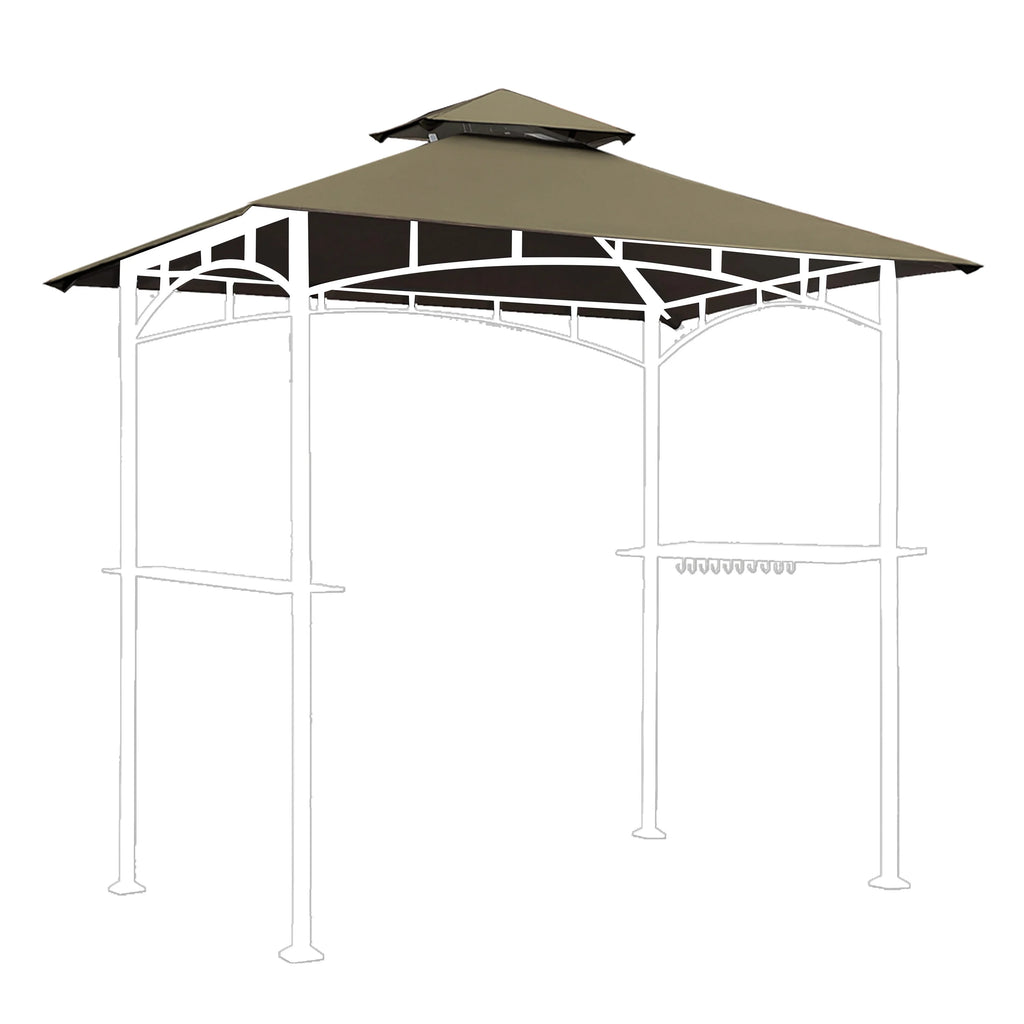 5x8 Double Tiered Grill Gazebo Replacement Canopy Z567