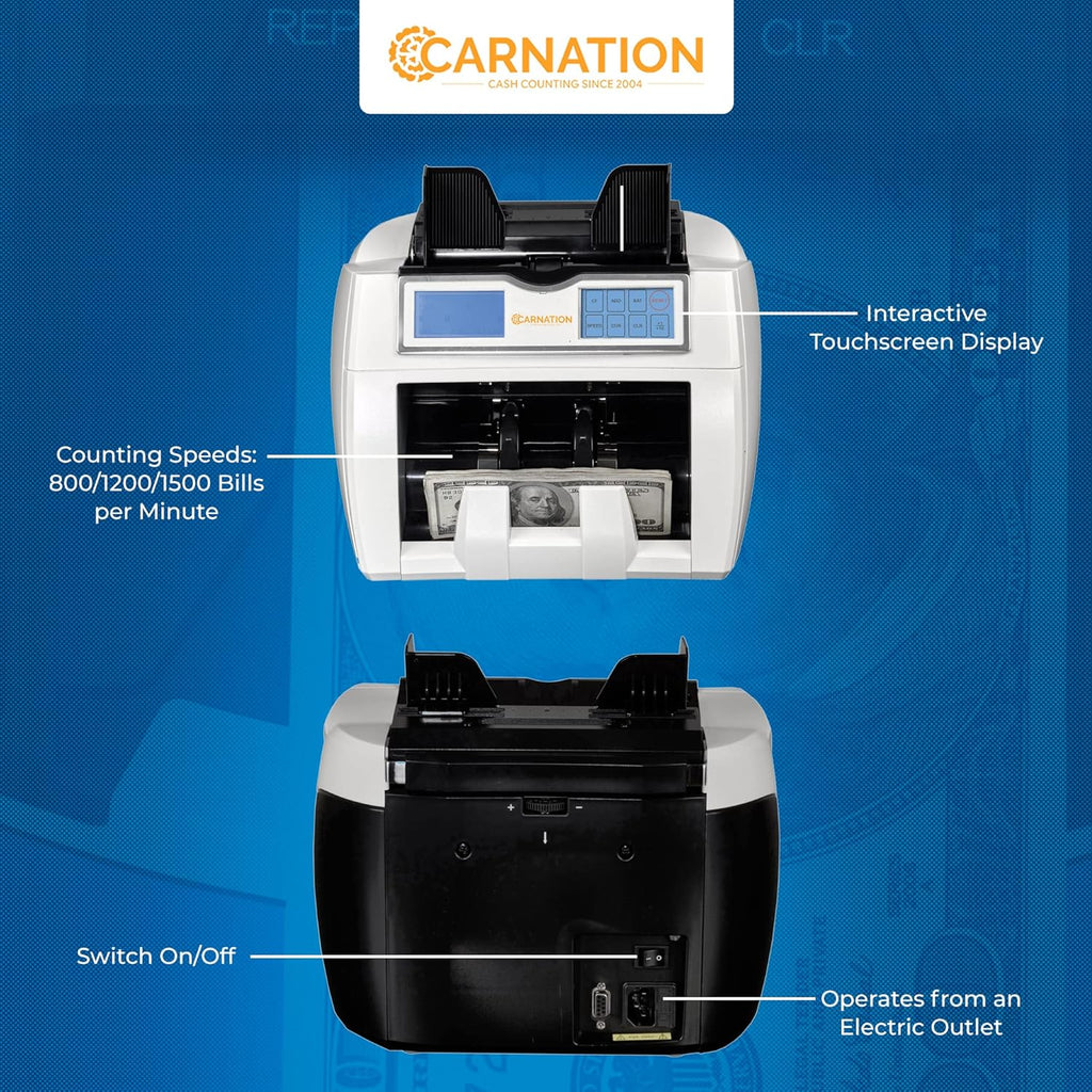 Money Counter with Counterfeit Bill Detection, Touchscreen, Multi-Currency Checker V763156