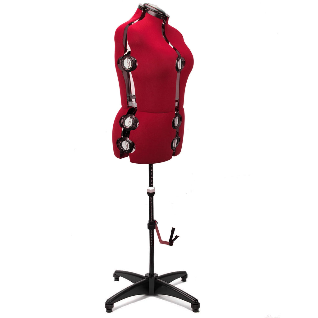 13 Dials Female Fabric Adjustable Mannequin Dress Form Red Large P4654