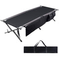 Heavy Duty Folding Portable Camping Cot, Black S410