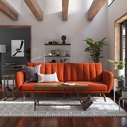 Light Grey Linen Sectional Futon Sofa J42242