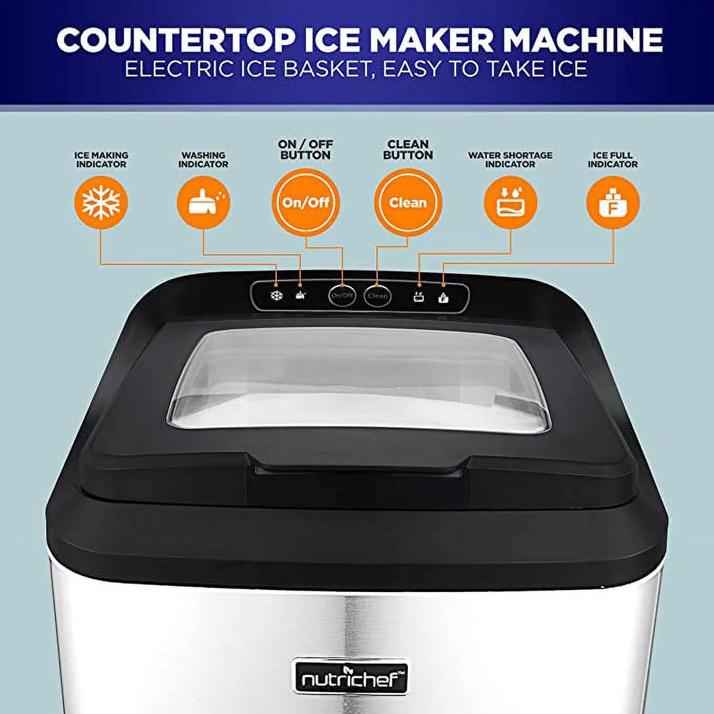 Electric Nugget Ice Maker Machine with Ice Scoop and Basket R432249