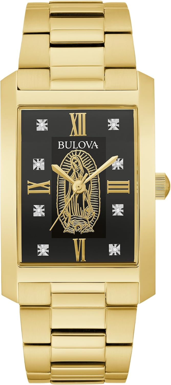 Gold Stainless Steel Quartz Watch with Diamonds U2159