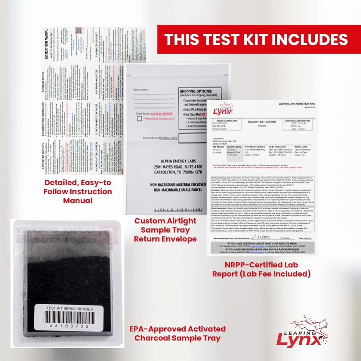 Radon Detector Test Kit with Lab Fee Included G8870