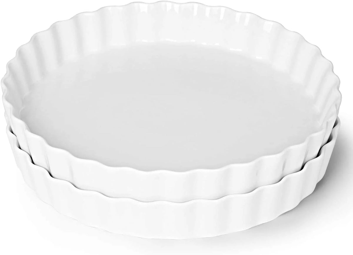 Ceramic Round Pie Pans Oven Safe 11 Inches Set of 2 P845330