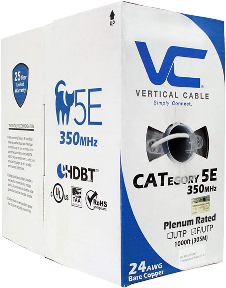 1000ft Shielded Cat5e Bulk Ethernet Cable L2718