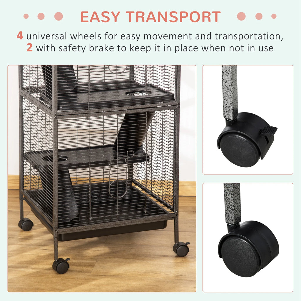 Small Animal Cage with 4 Platforms and Removable Tray Q49680
