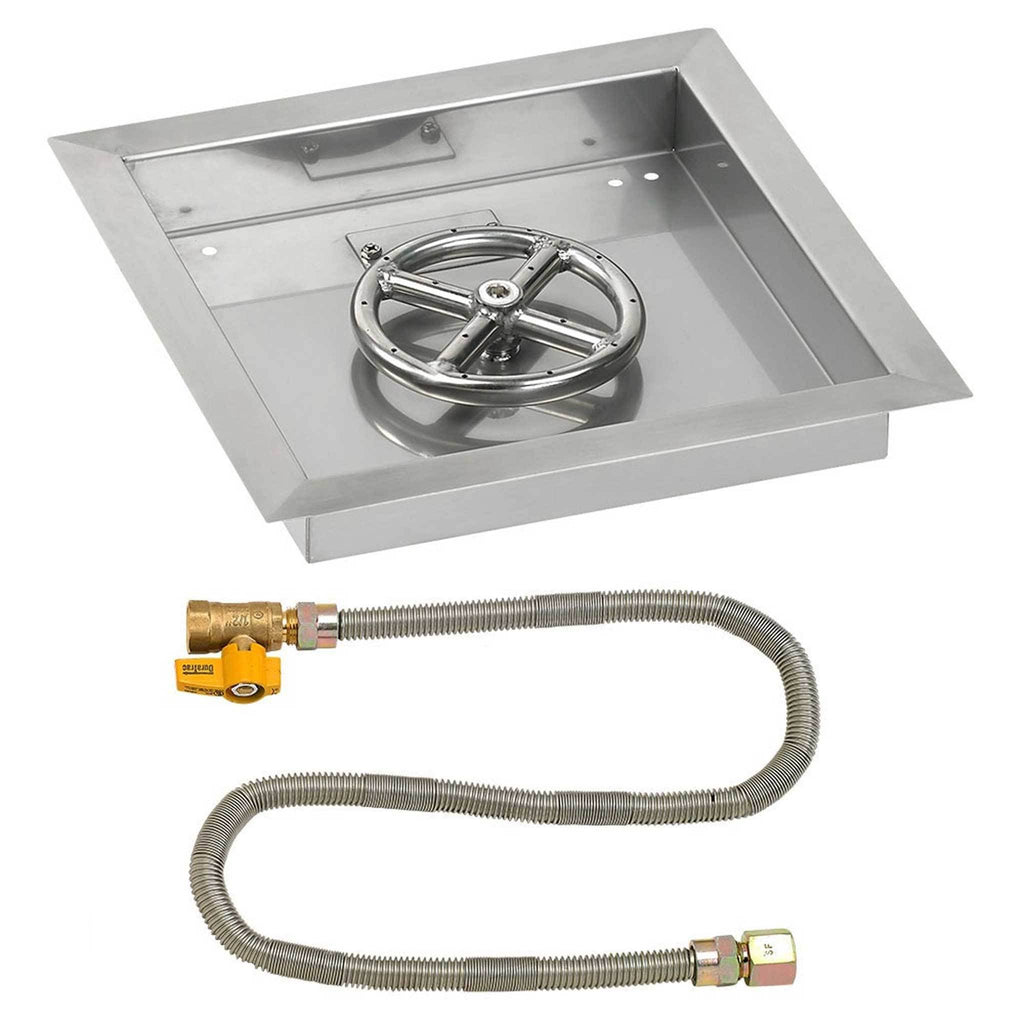 36x22 Square Drop-In Pan with Spark Ignition Kit Propane Fire Pit Ring F4424