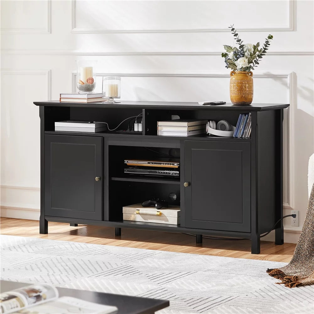Black TV Stand with Power Outlet L738793