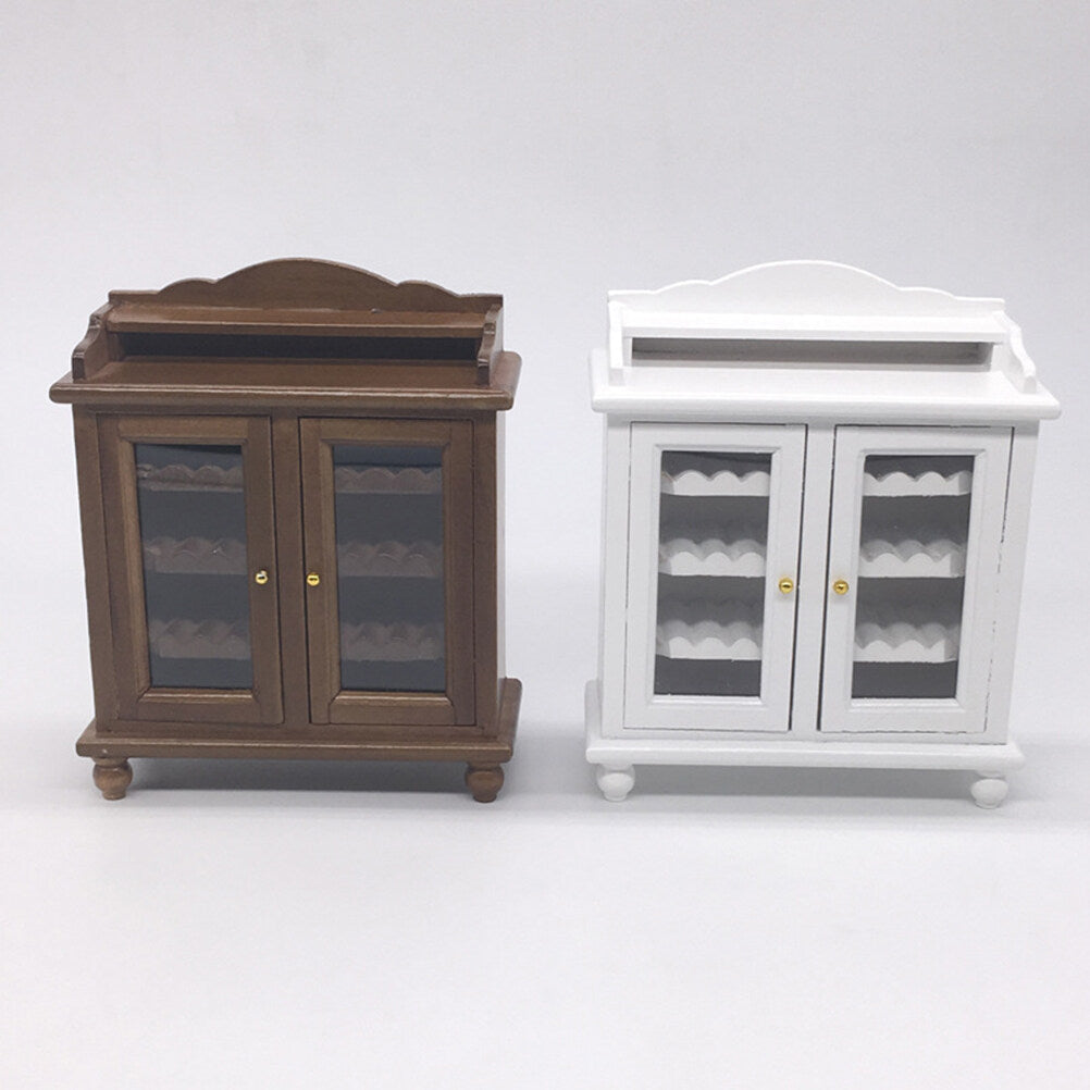 Mini Wooden Wine Cabinet Model (Walnut Color) S4252