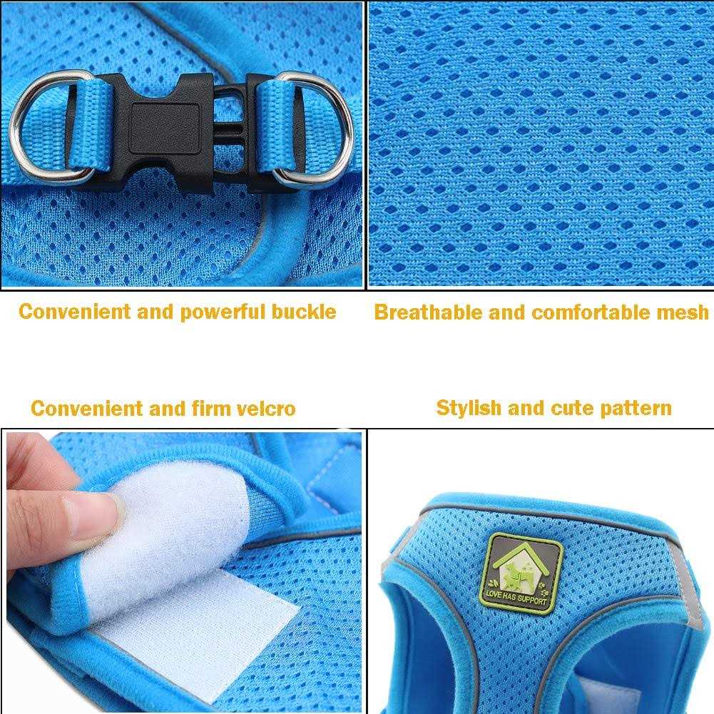 No-Pull Soft Mesh Reflective Adjustable Dog Harness and Leash Set S642791