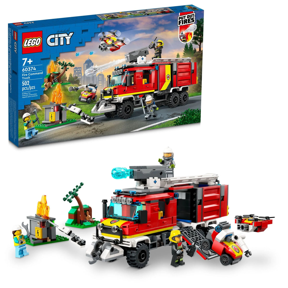 Fire Engine Toy Set with Land and Air Drones R7016