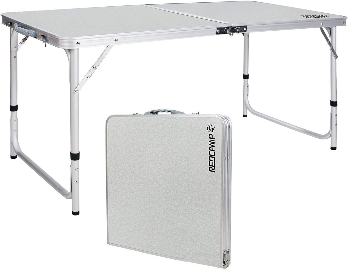 White 36 x 24 inch Aluminum Folding Camping Table L9064