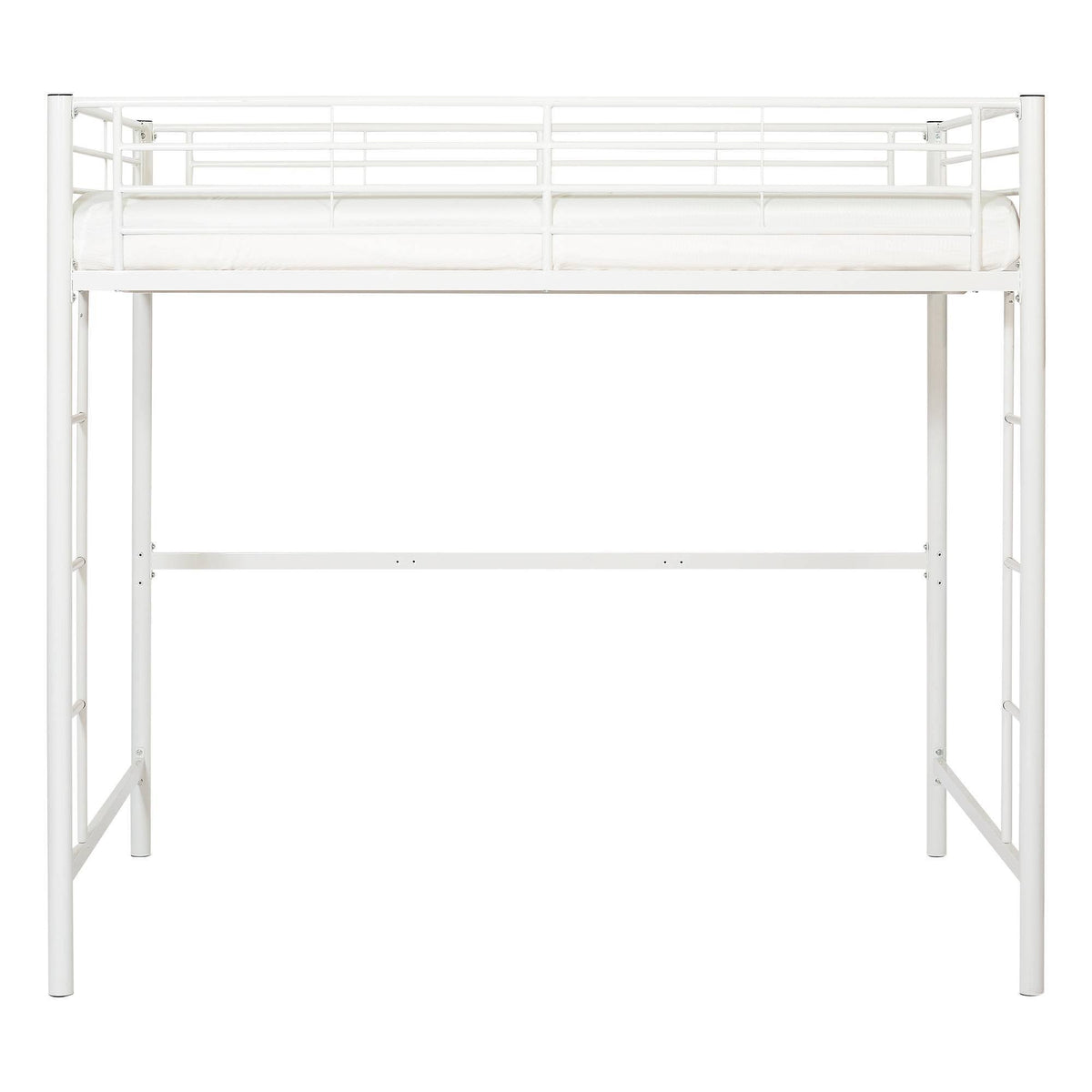 White Metal Loft Bed S59153