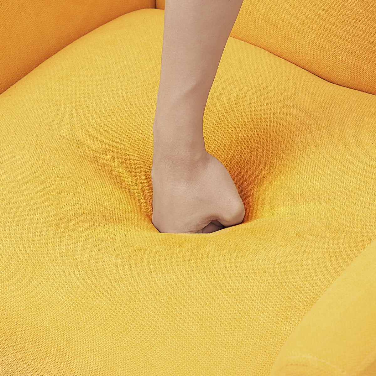 Yellow Tufted Fabric Accent Chair Z926026