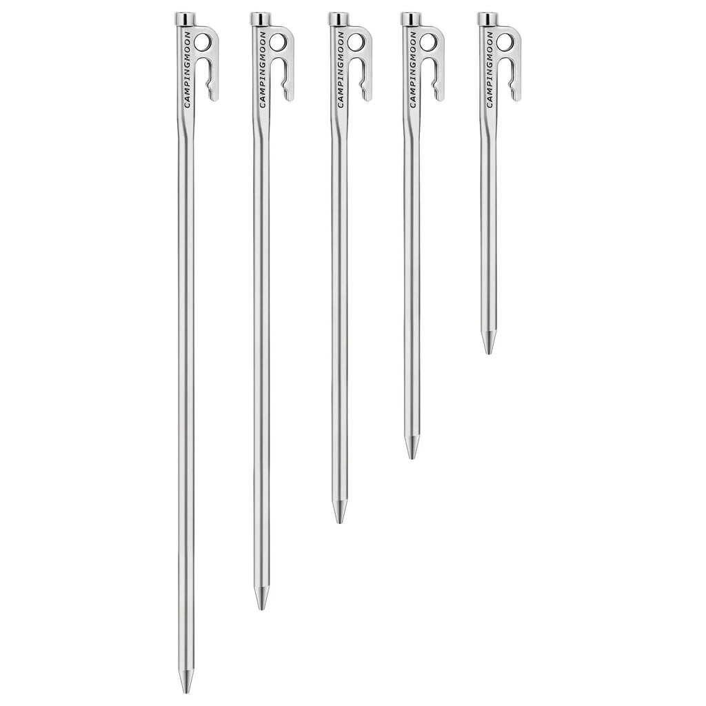Heavy Duty Steel Tent Stakes Pegs with Hook and Hole Design V574
