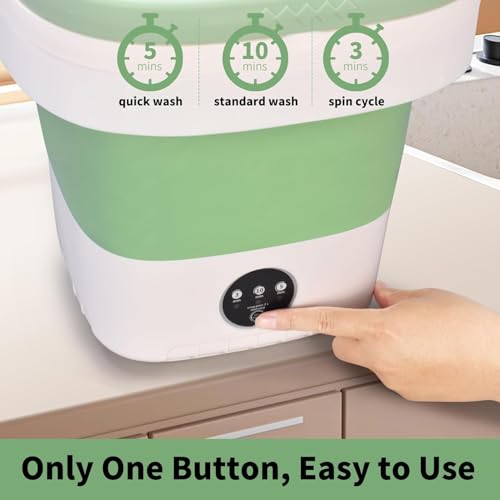 Portable 15L Foldable Mini Washing Machine with Spin Basket V209