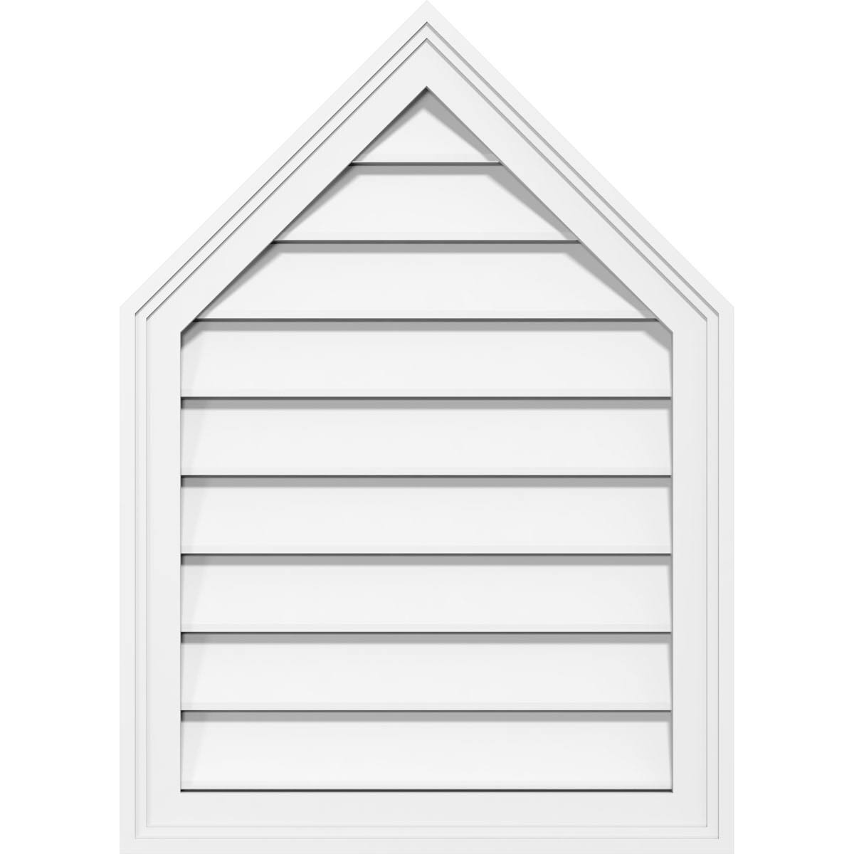 22x22W x 30x22H Peaked Top Surface Mount PVC Gable Vent W124905