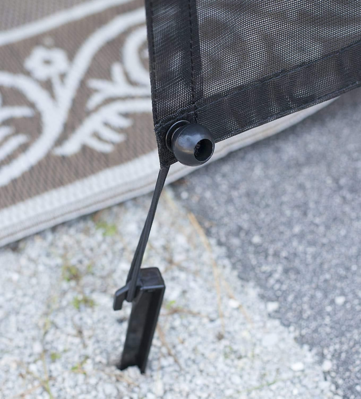 Black Mesh RV Awning Shade Screen with Zipper 19' x 9' A72905