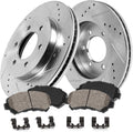 2 Rotors + Ceramic Brake Pads + Clips K2067