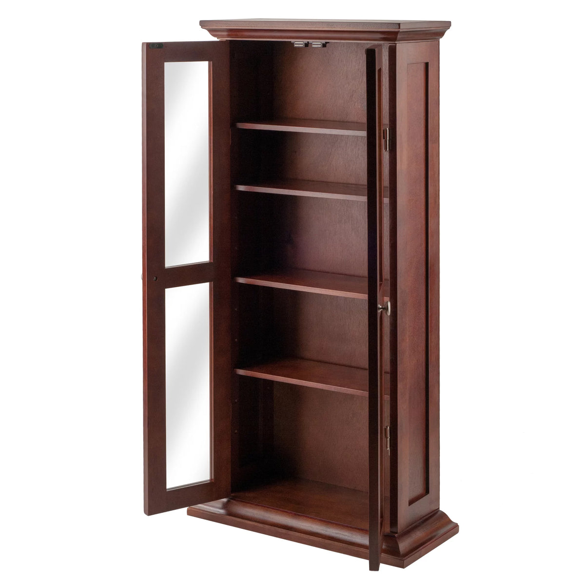 Walnut Finish Wood Media Cabinet G3878