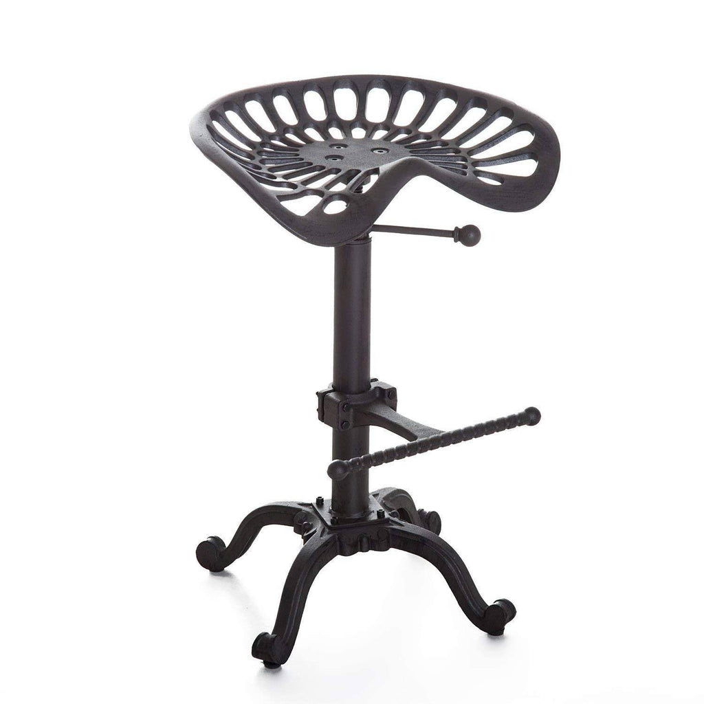 Rustic Industrial Farmhouse Tractor Seat Adjustable Bar Stool N679