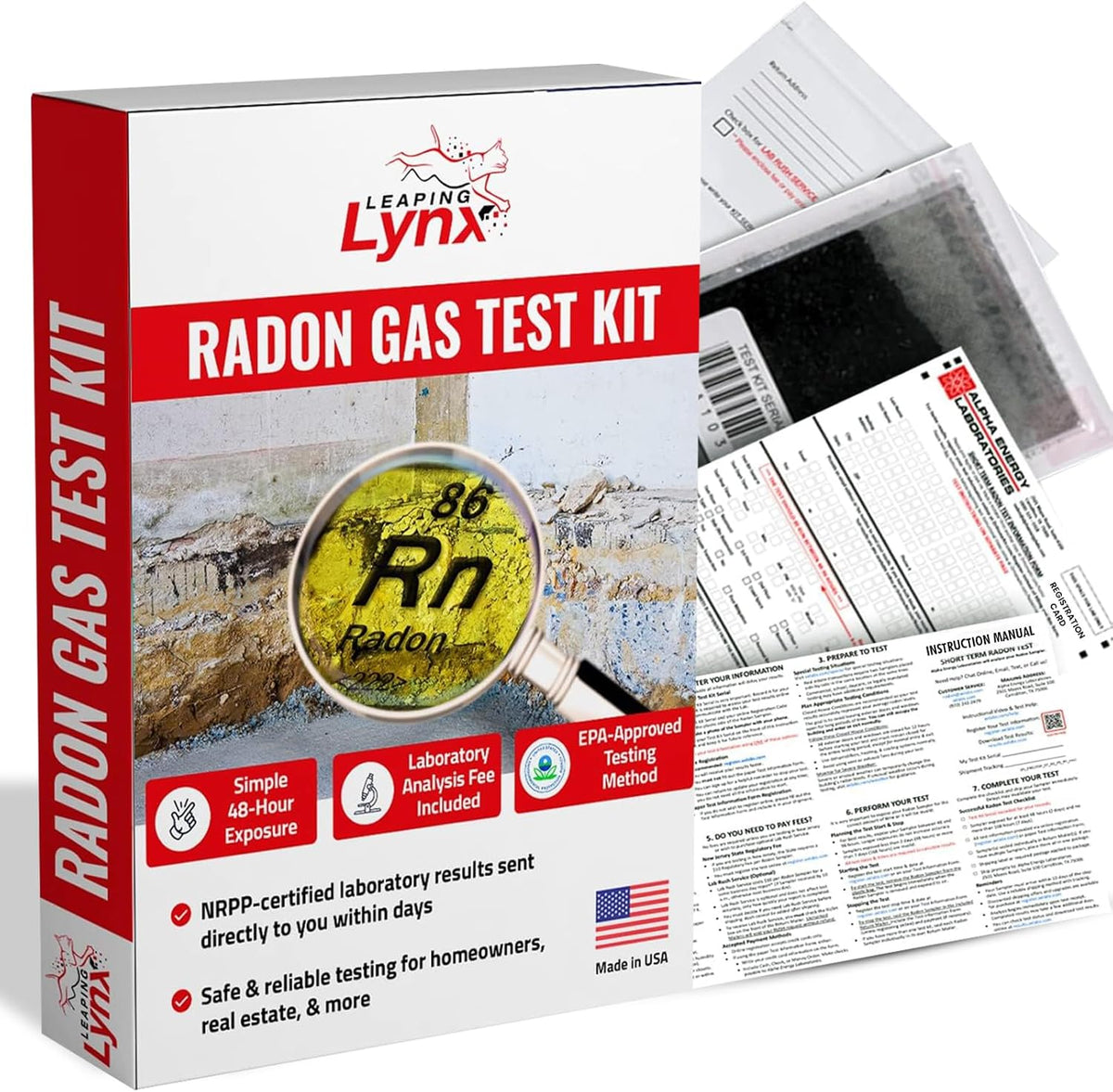 Radon Detector Test Kit with Lab Fee Included G8870