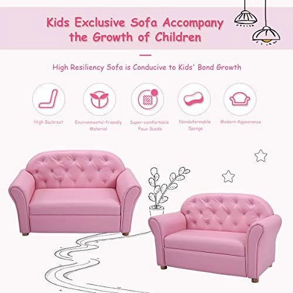 Pink PU Leather Armrest Chair Sofa Z6594
