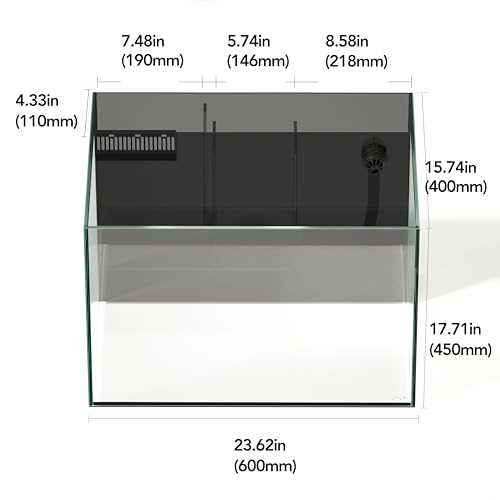 26.23 Gallon Rimless Low Iron Glass Aquarium Tank with Rear Filtration I63259