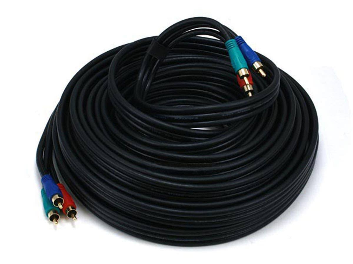 50ft 22AWG 3-RCA Component Video Coaxial Cable Black O911165