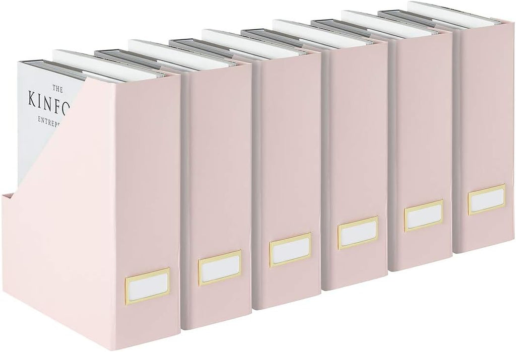 Pink Cardboard Magazine Holder Set of 6 F935