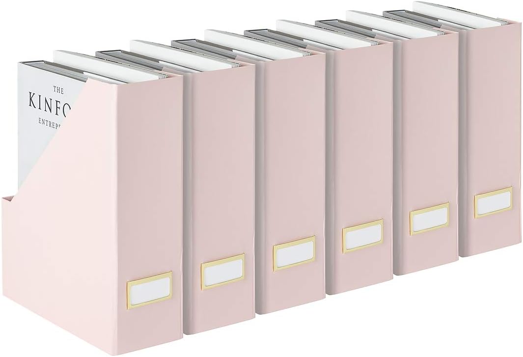 Pink Cardboard Magazine Holder Set of 6 F935