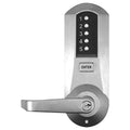 Cylindrical Push Button Lock with Lever, Satin Chrome T40369
