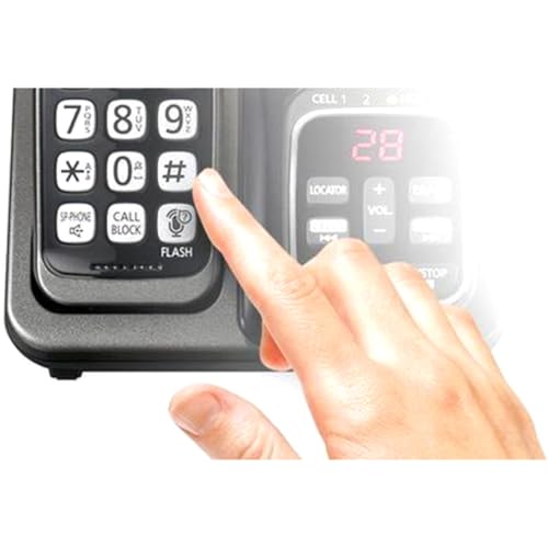 Metallic Black Cordless Phone System with 3 Handsets P94571