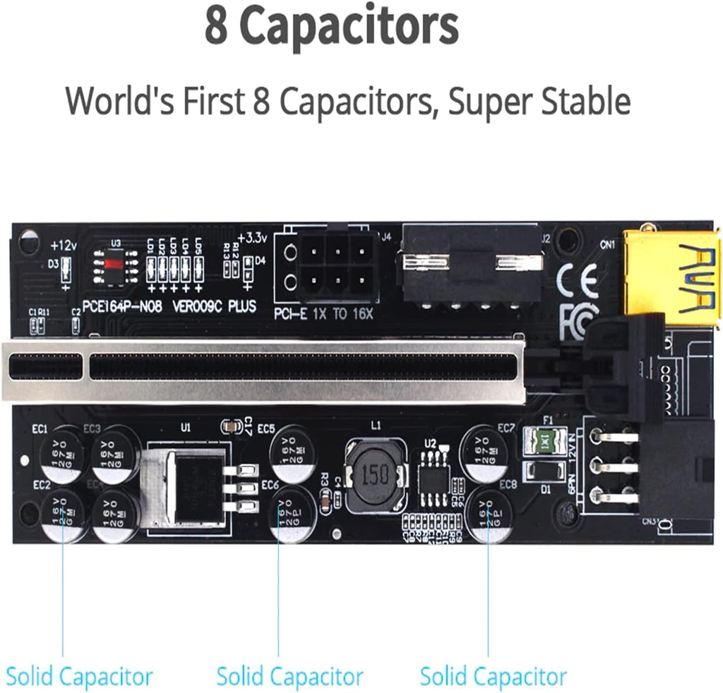 6PCS PCI-E Riser Card X16 Extender Cable R291290